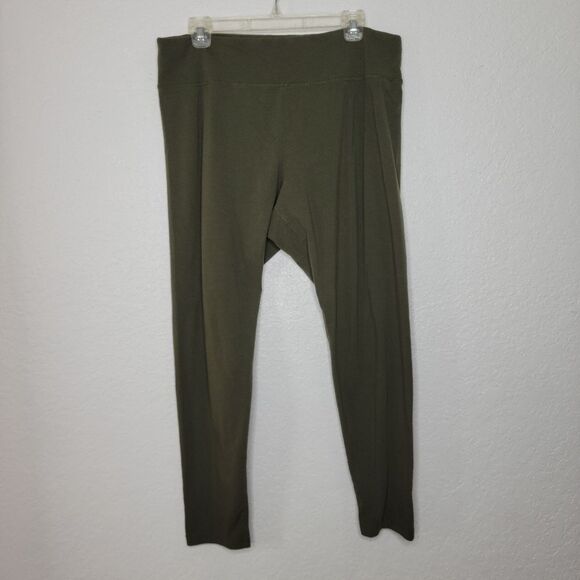 Aerie Offline Size XXL Olive Green Cotton OG Regular Rise Pull-On Leggings - Picture 2 of 7